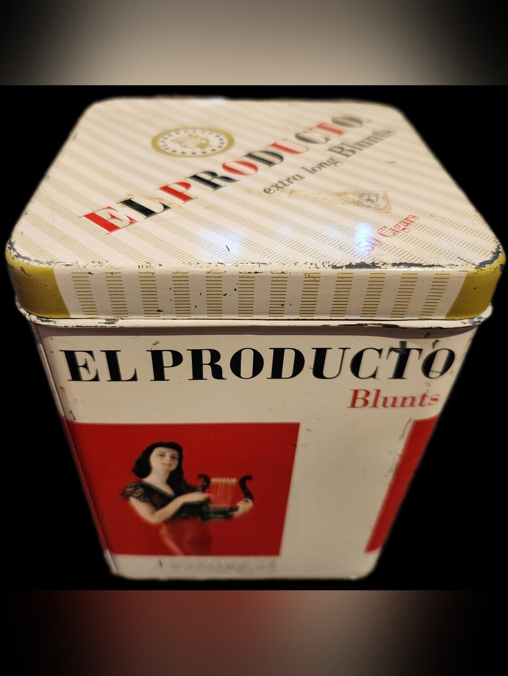 VTG El Producto Blunts 50 Cigar Box Metal Tin Memorabilia